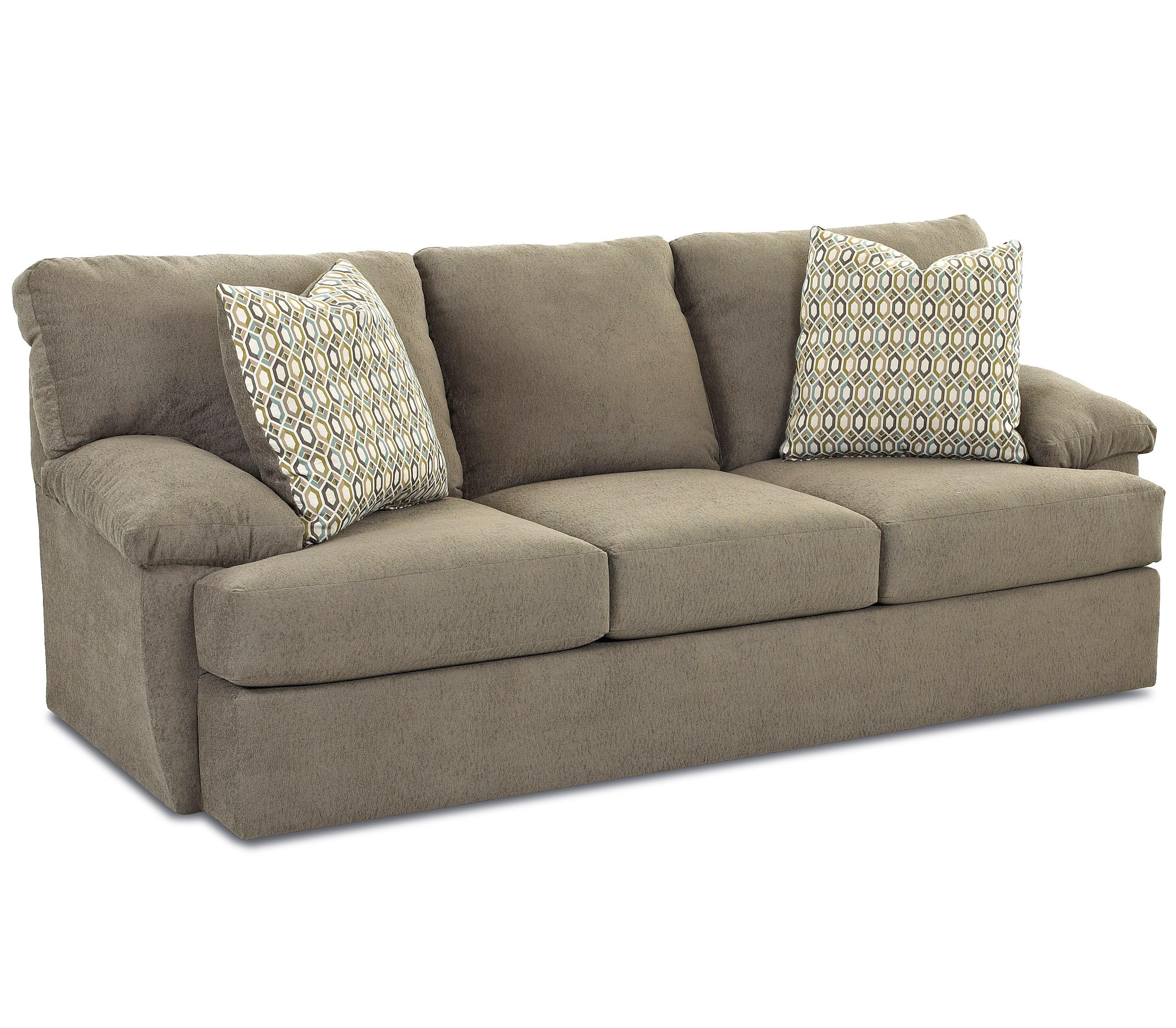 Klaussner Walton Casual Sofa with Attached Pillow Back and Foam Cushion Seat AHFA Sofas